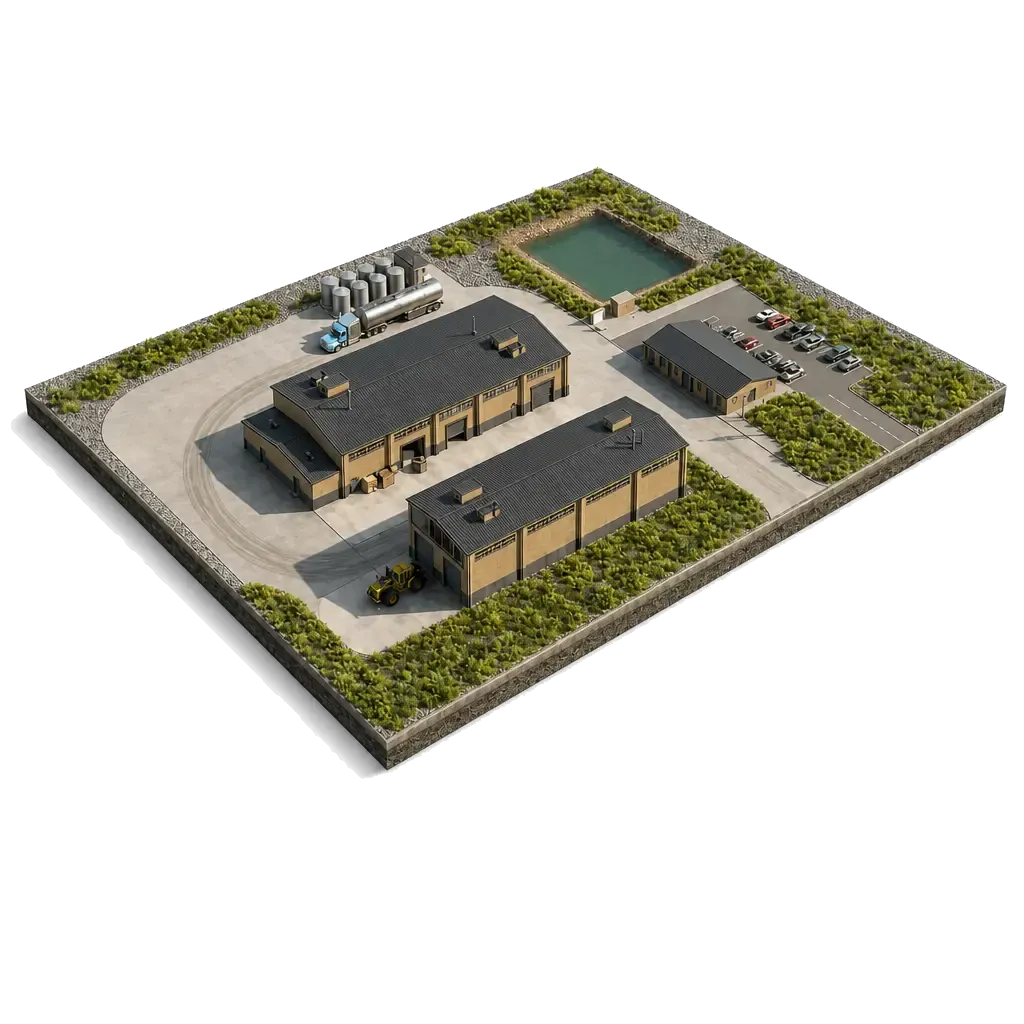 Isometric drawing of a modular SENS TiPs site